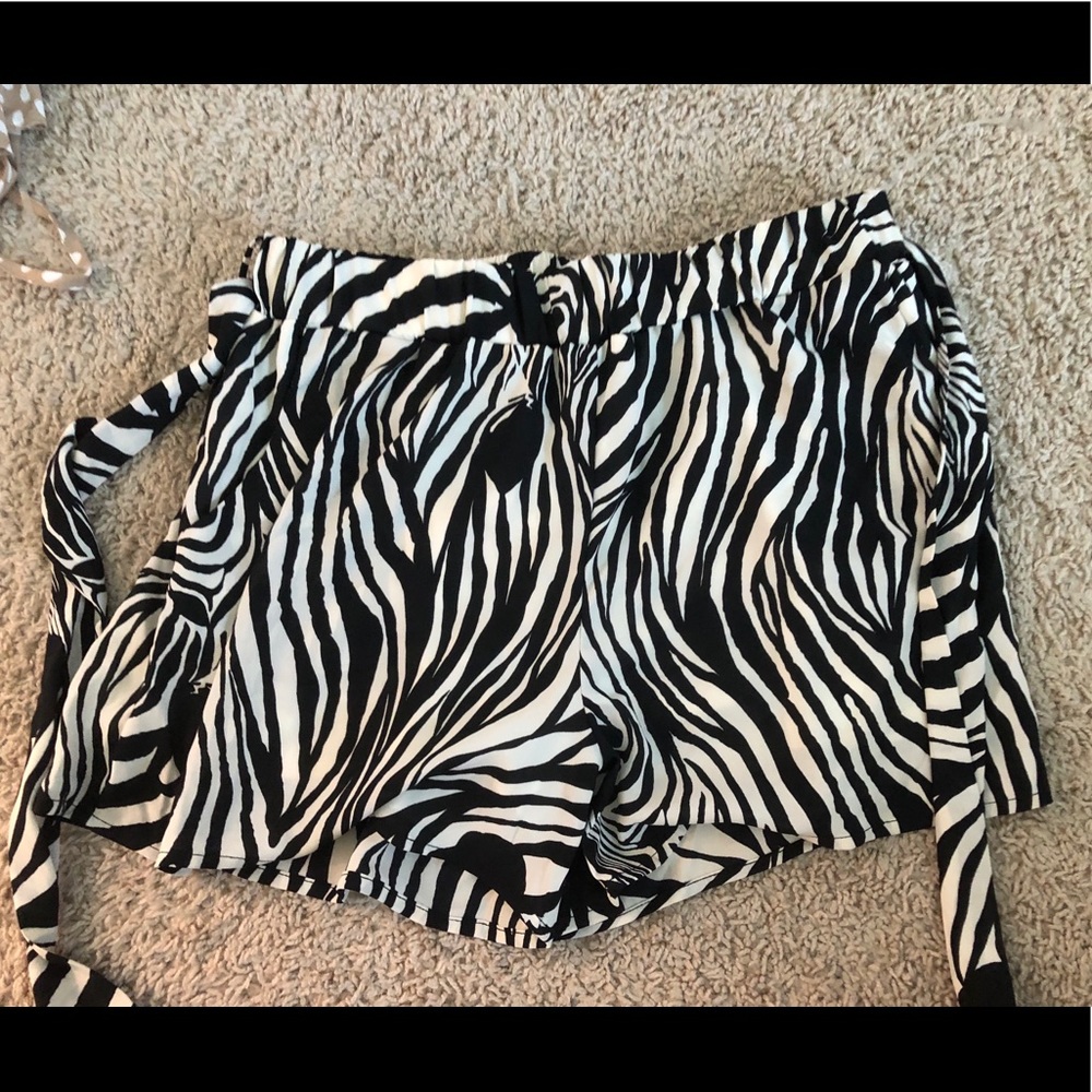 zebra printed shorts